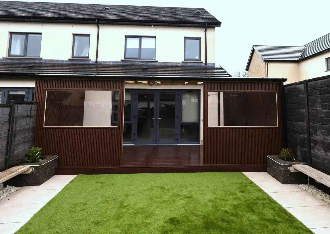 Custom composite pergola and decking installation